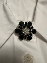 Load image into Gallery viewer, black sparkly jewellery button cover. great brooch alternative.