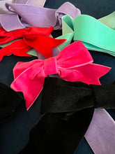 Load image into Gallery viewer, Small Luxury Velvet Bow Button Covers - many colours