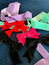 Load image into Gallery viewer, Medium Luxury Velvet Bow - many colours