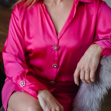 Load image into Gallery viewer, button covers, button jewels, pink accessories, clip on jewellery