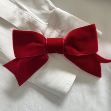 Load image into Gallery viewer, Pair of Velvet Button Cover Bows - Jam Tart (Red)
