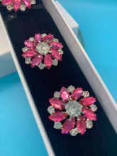 Load image into Gallery viewer, button covers, button jewels, pink accessories, clip on jewellery
